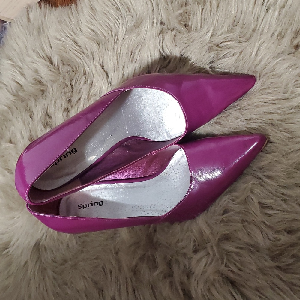 SPRING Y2K Light Purple Leather-Like Patent Heels- Size Euro 38